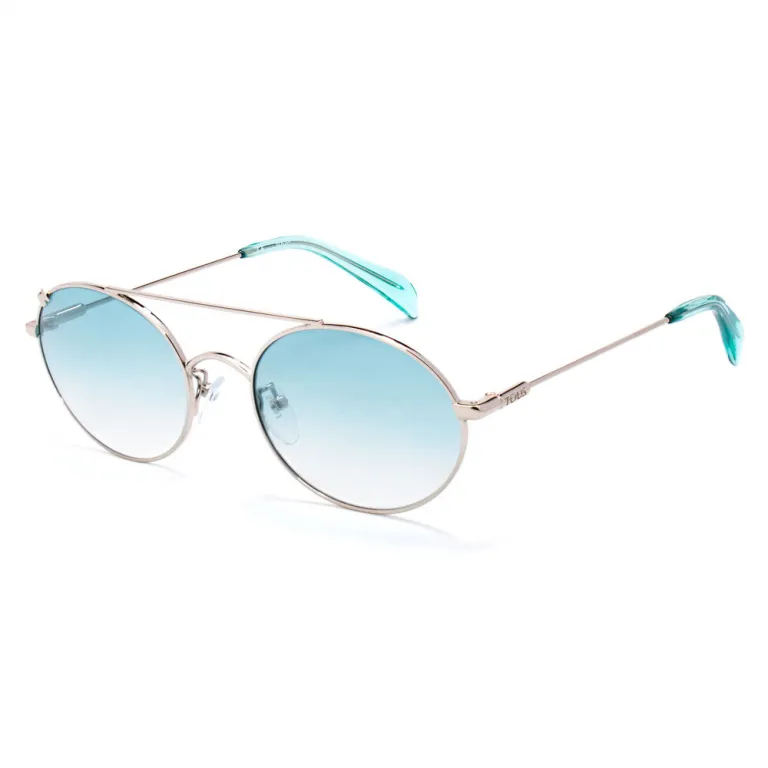 Tous Sonnenbrille Damen STO386-53579Y  59 mm rund Metall blau