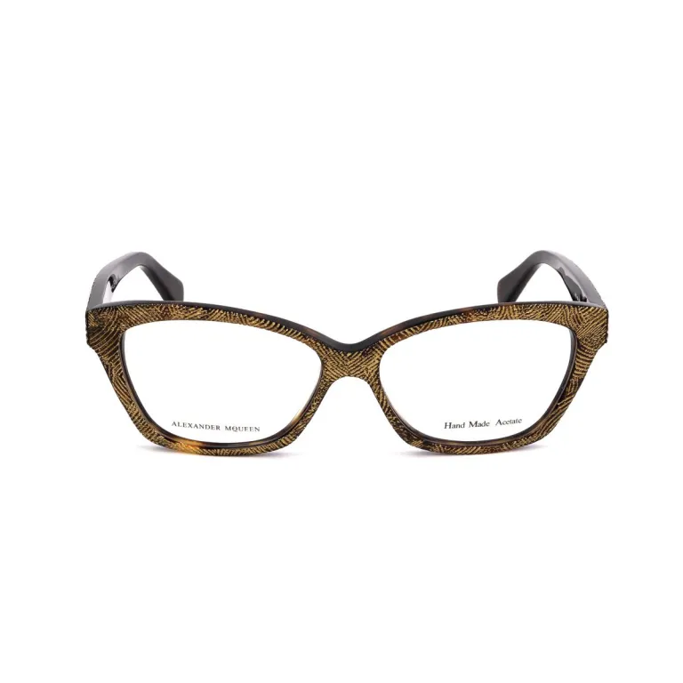 Brillenfassung Alexander McQueen AMQ-4268-OFN Gold Havana Brille ohne Sehstrke Brillengestell