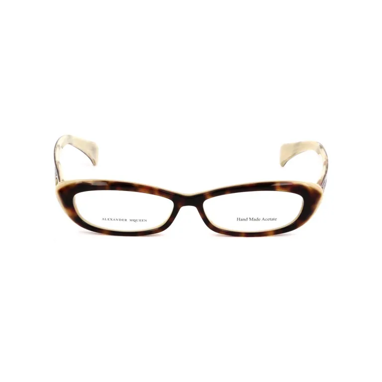 Alexander mcqueen Brillenfassung Alexander McQueen AMQ-4181-TWX Beige Havana Brille ohne Sehstrke Brillengestell