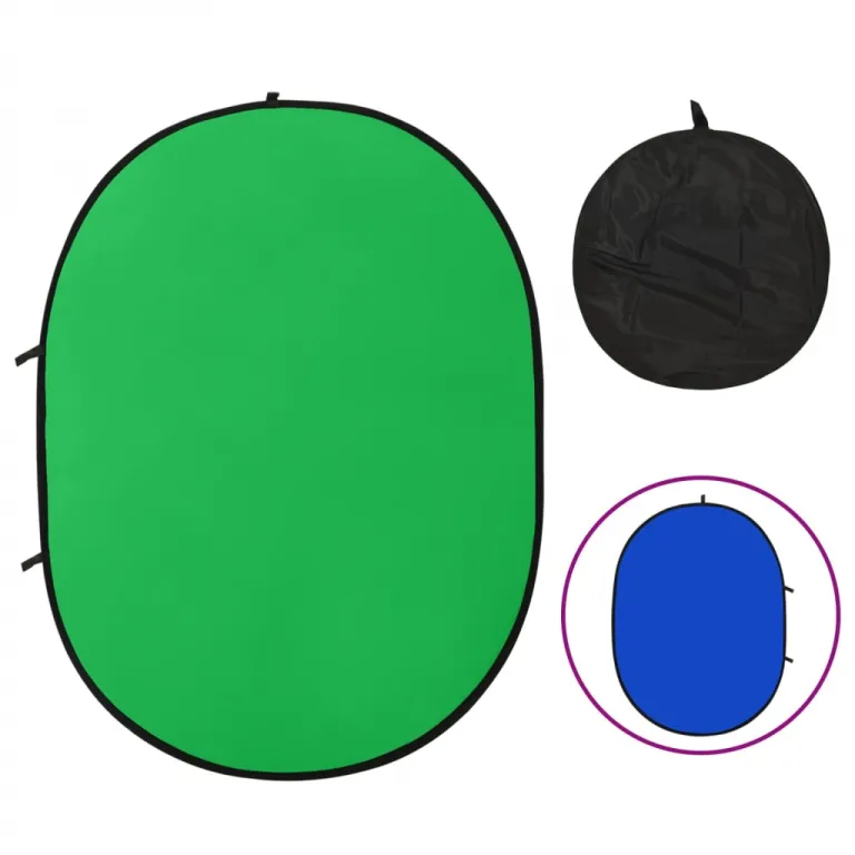 2-in-1 Foto-Hintergrund Oval Grn Blau 200x150 cm