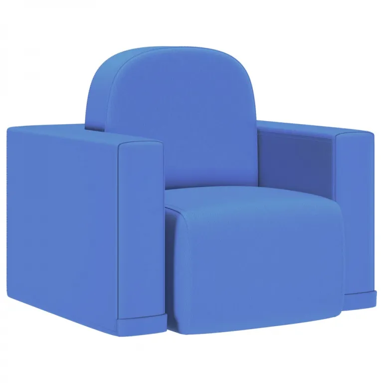 2-in-1 Kindersofa Blau Kunstleder