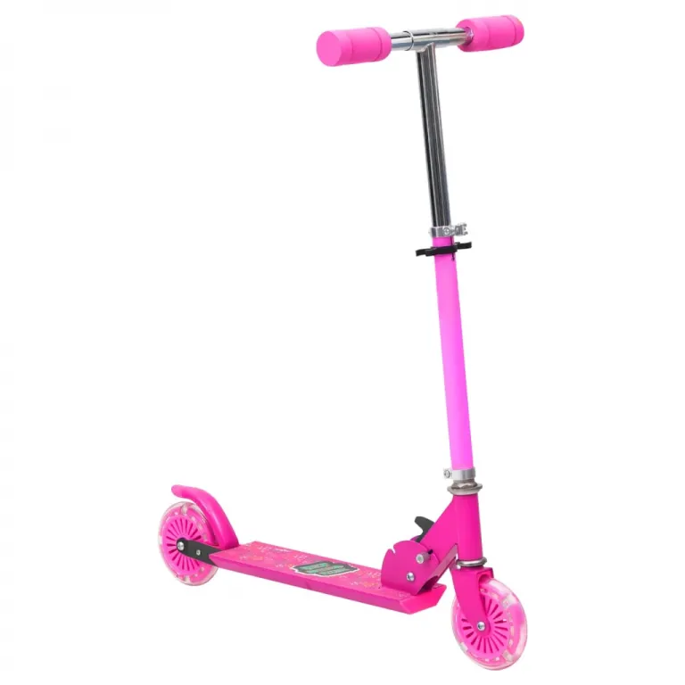 2-Rad-Kinderroller mit Verstellbarem Aluminium-Lenker Rosa Kinderfahrzeug