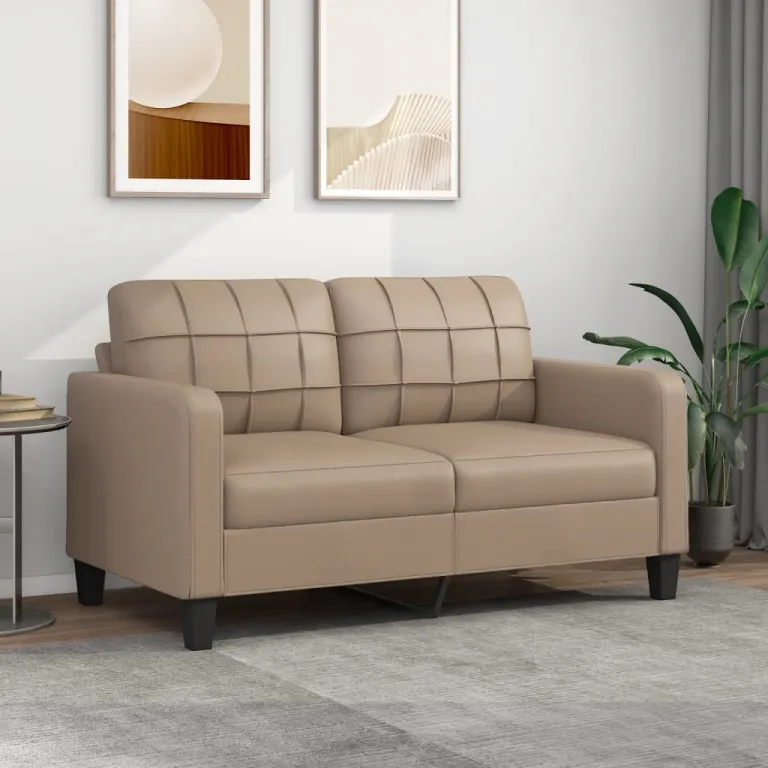2-Sitzer-Sofa Couch Cappuccino-Braun 140 cm Kunstleder