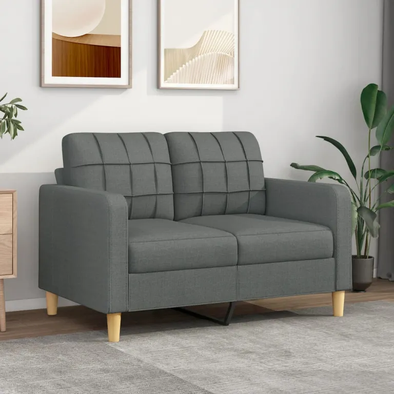 2-Sitzer-Sofa Couch Dunkelgrau 120 cm Stoff