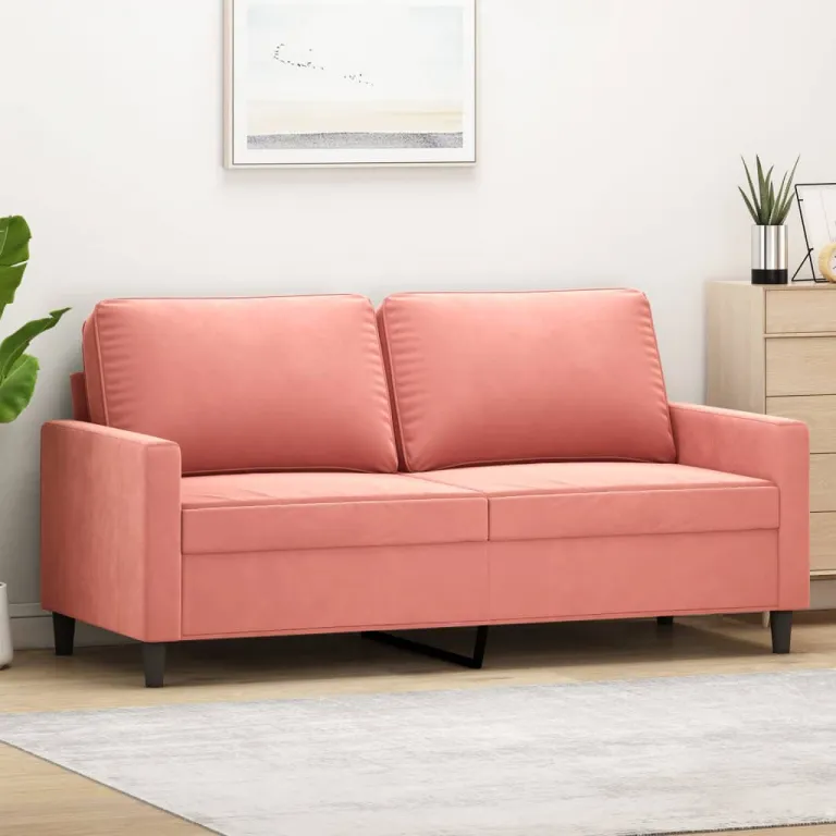 2-Sitzer-Sofa Rosa 140 cm Samt Couch