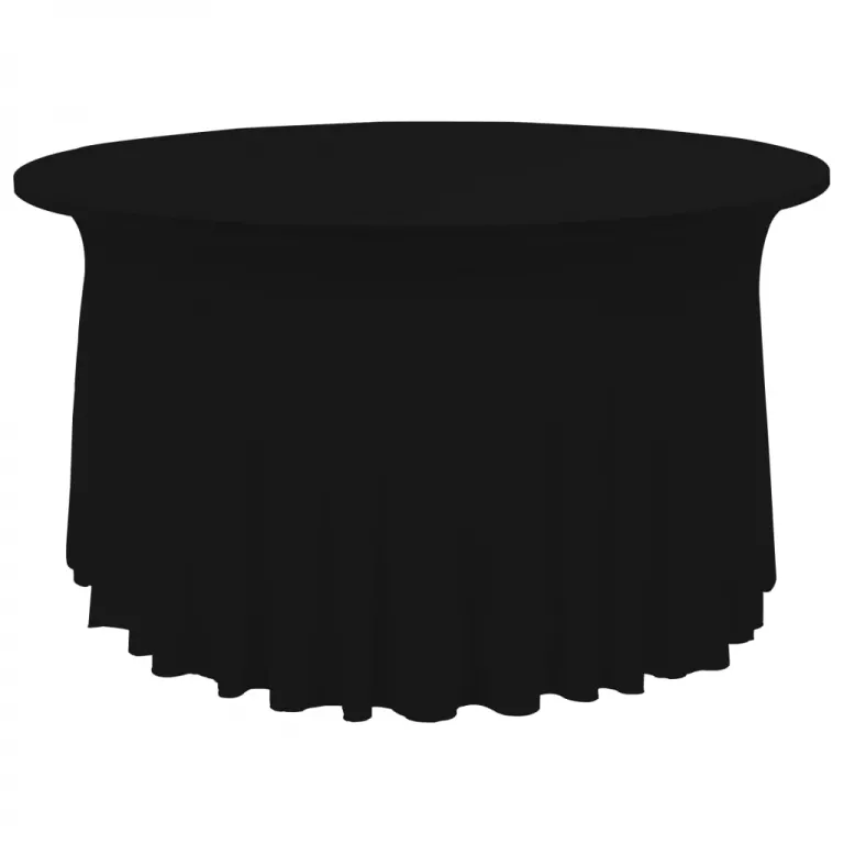2 Stck Stretch-Tischdecken mit Rand Schwarz 120 x 74 cm Party Eindecken Feierli
