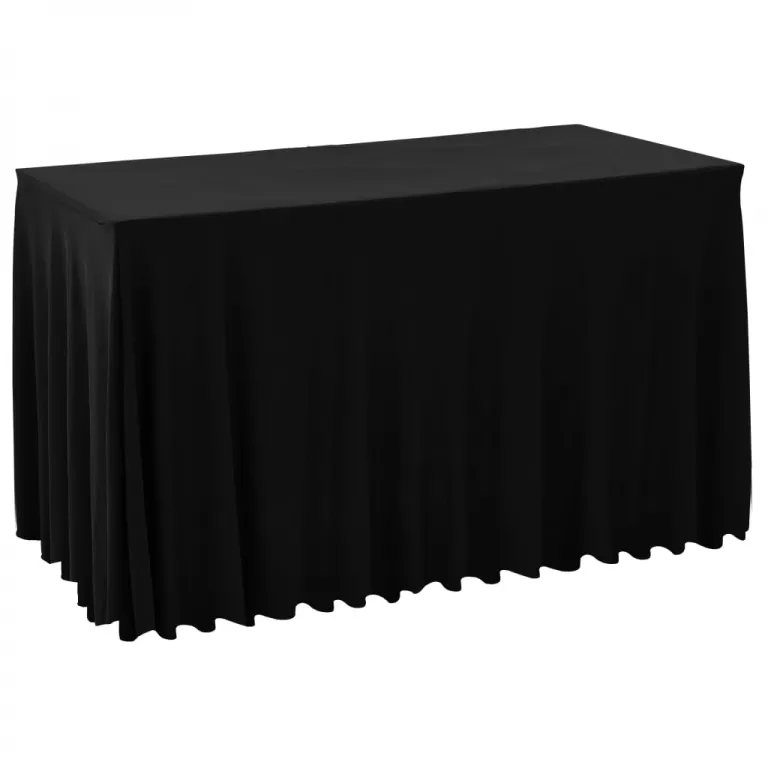 2 Stck Stretch-Tischdecken mit Rand Schwarz 183 x 76 x 74 cm Party Eindecken Fe