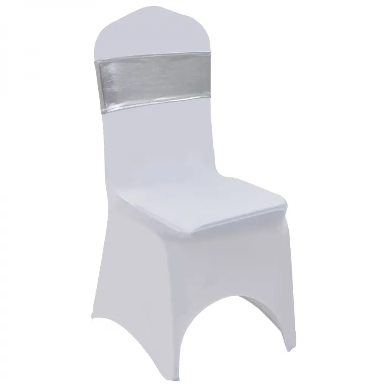 25 Stk. Dehnbare Stuhlbnder mit Diamantenschnalle Silbern Stuhlbezug