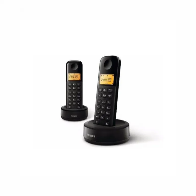 Philips 2x Kabelloses Telefon D1602B/34 1,6 300 mAh GAP Schwarz Handset