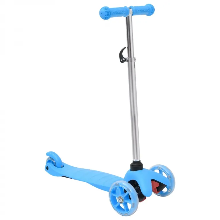 3-Rad-Kinderroller mit Verstellbarem Aluminium-Lenker Blau Kinderfahrzeug