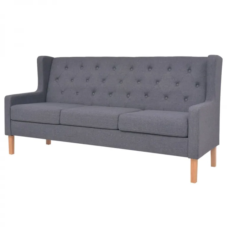 3-Sitzer-Sofa Stoff Grau Couch