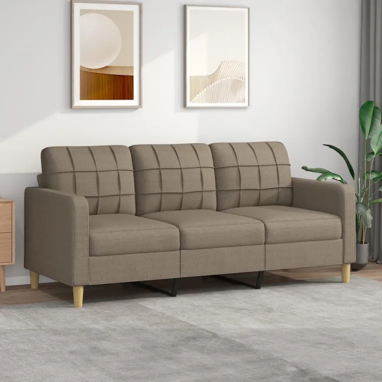 3-Sitzer-Sofa Taupe 180 cm Stoff Couch