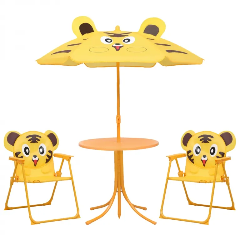 3-tlg. Garten-Bistro-Set fr Kinder mit Sonnenschirm Gelb