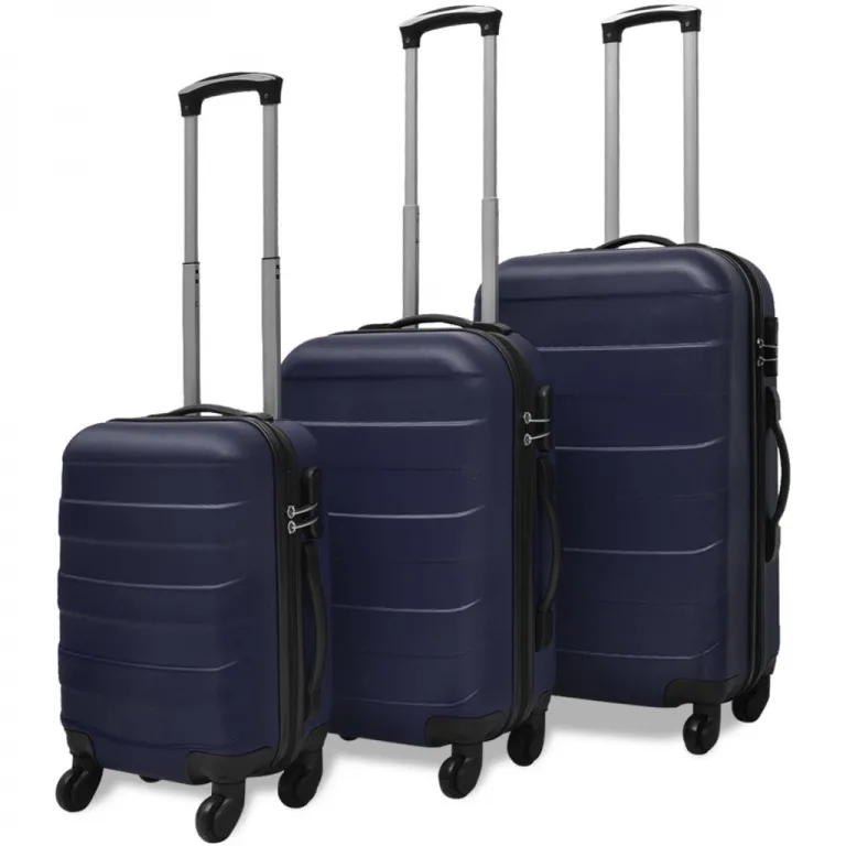Koffer Set 3-tlg. Hartschale Reisekoffer-Set Trolley mit 4 Rollen Blau