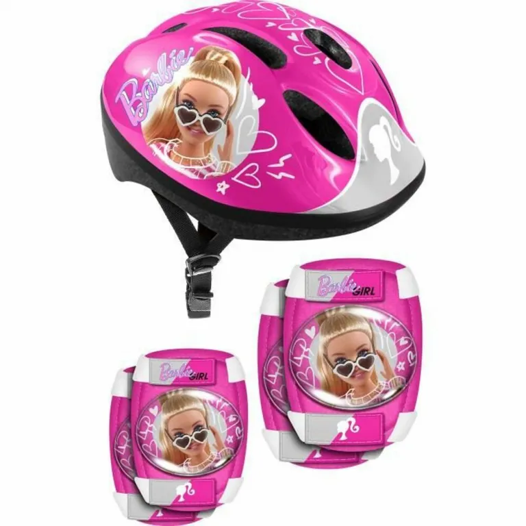 Stamp Barbie Fahrradhelm-Set Helm und Knieschtzer Kit Sicherheit