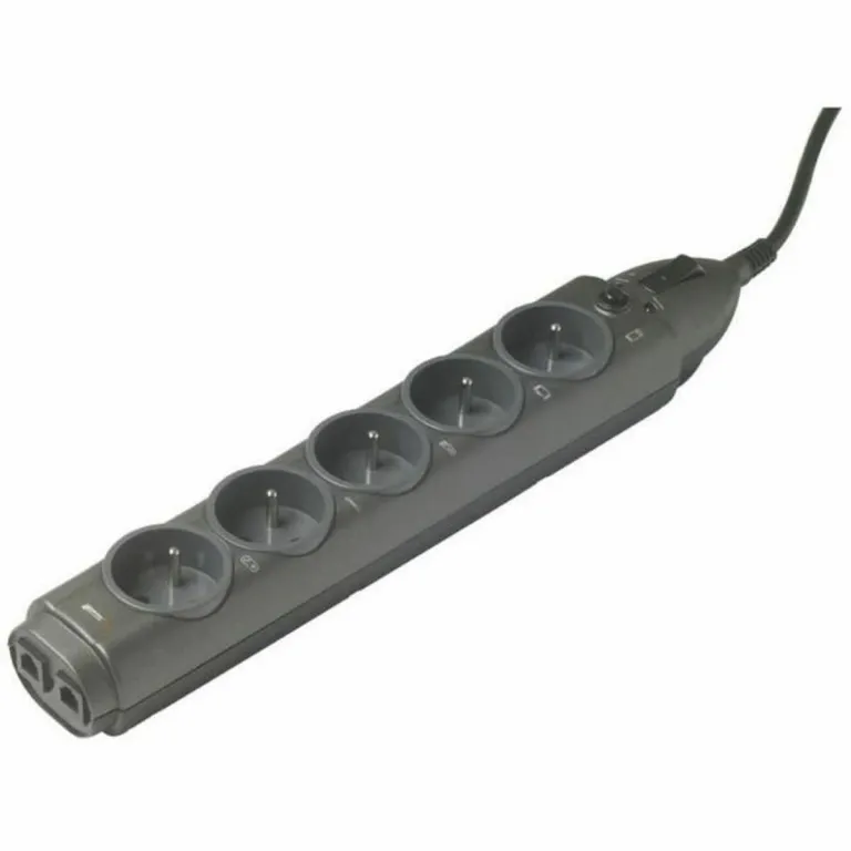 Steckerleiste mit 5 Steckdosen und Schalter INFOSEC S5 LAN Schwarz