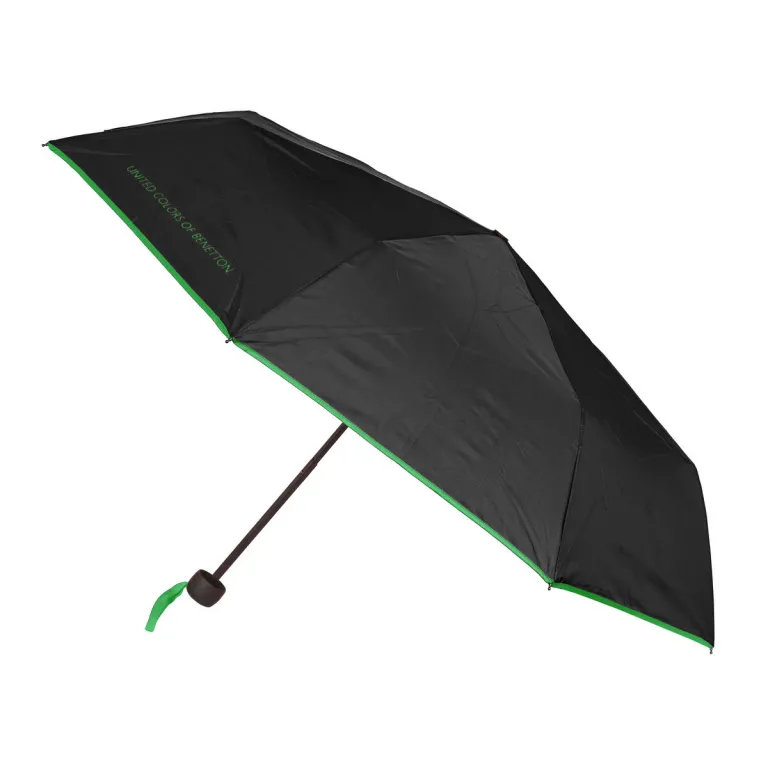 Benetton Faltbarer Regenschirm Schwarz  94 cm