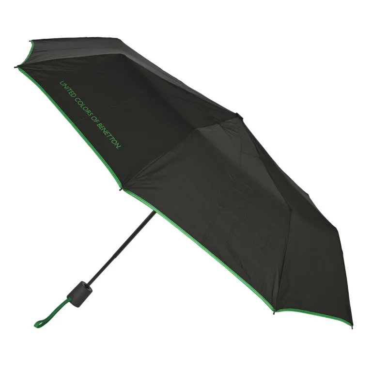 Benetton Faltbarer Regenschirm Schwarz  93 cm