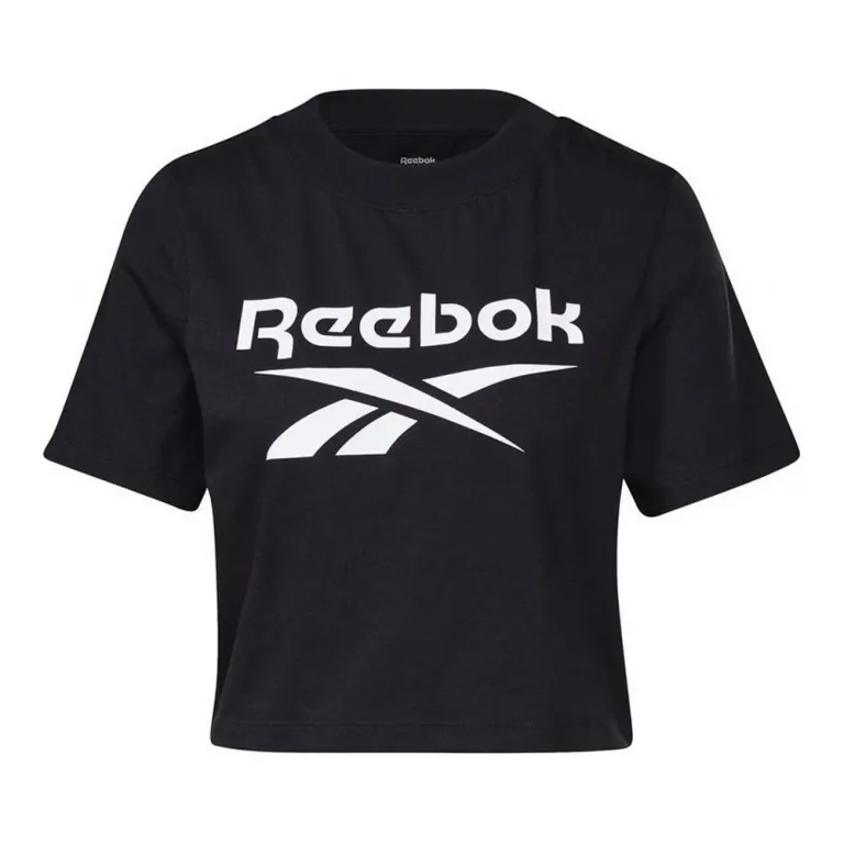 Reebok Damen Kurzarm-T-Shirt Cropped Identity Schwarz