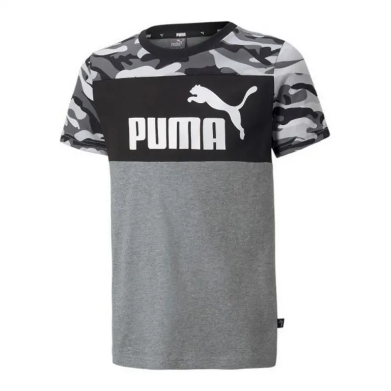 Puma Jungen Kurzarm-T-Shirt ESS  Camo Schwarz