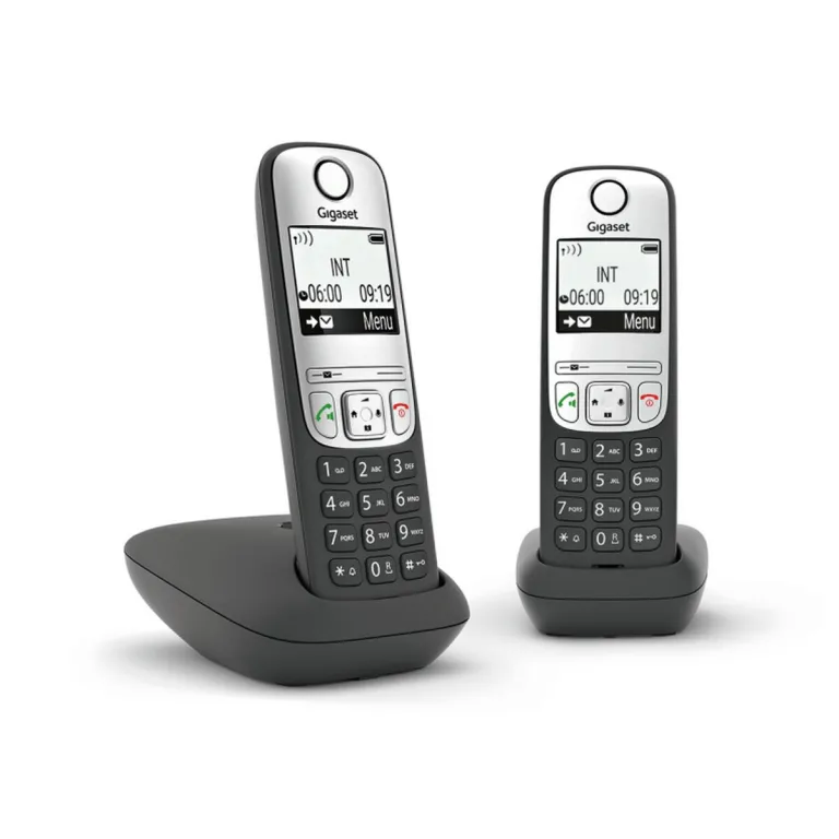 Gigaset Festnetztelefon A690 Duo Schwarz/Silberfarben Handset