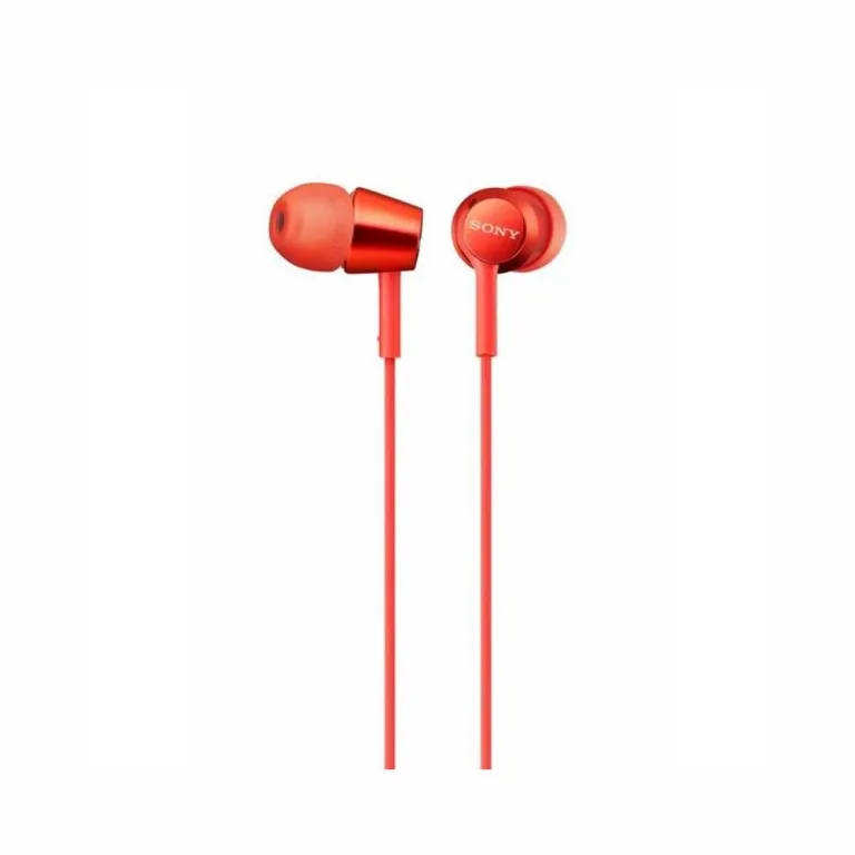 Sony Kopfhrer mit Mikrofon In-Ear-Kopfhrer Headset MDR-EX155AP Rot