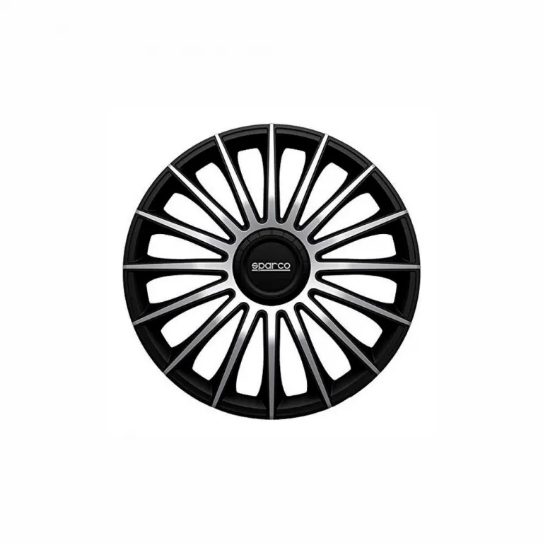 Sparco 4x Radzierblende Radkappe Torino CS5 Schwarz Silberfarben 15 Zoll (4teilig)