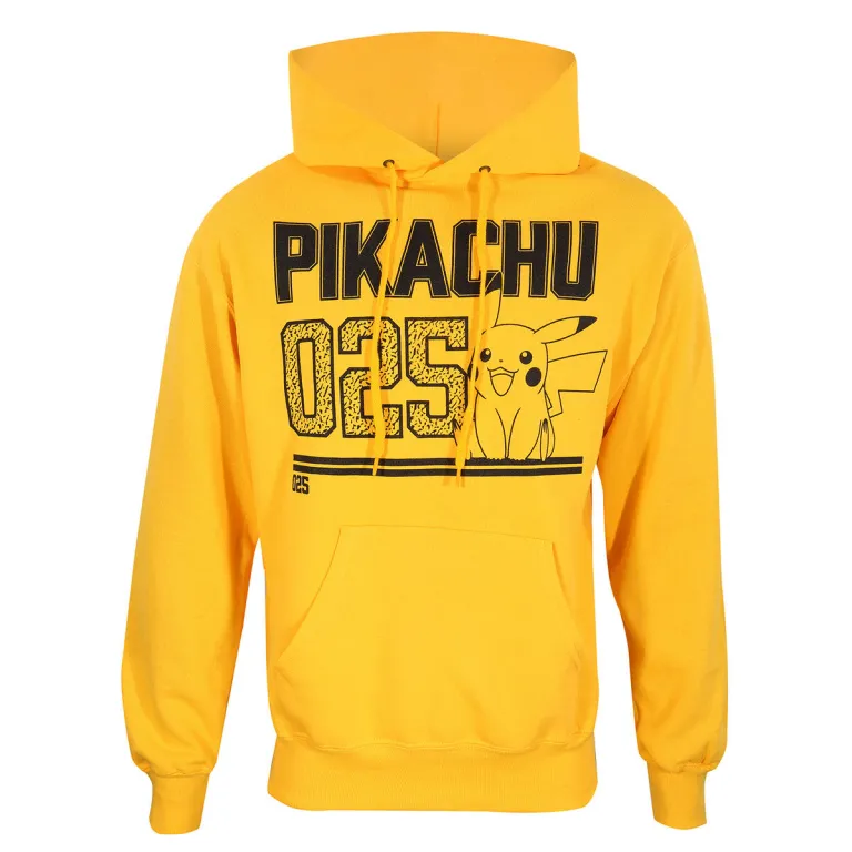 Pokemon Unisex Sweater mit Kapuze Pokmon Picachu Line Art Gelb