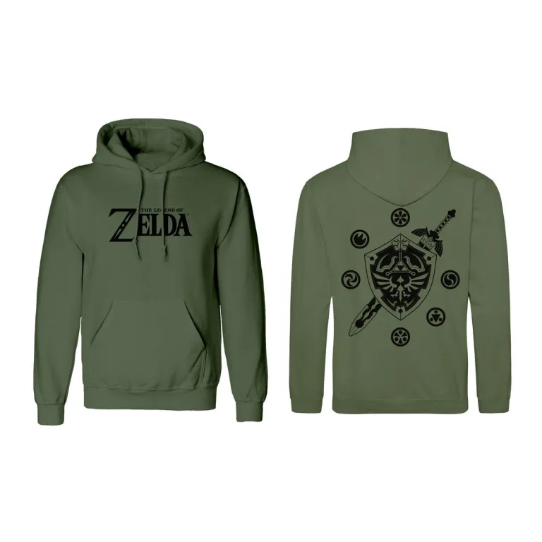 Unisex Sweater mit Kapuze The Legend of Zelda Logo and Shield grn
