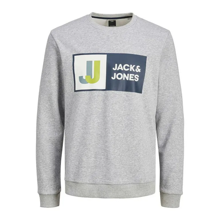 Jack & jones Herren Sweater ohne Kapuze CREW Jack & Jones 12218814 Grau