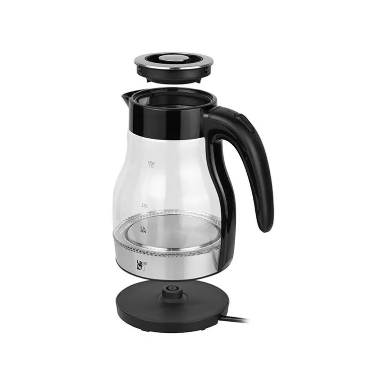 Lafe Wasserkocher CEG017 Schwarz Durchsichtiges Glas Kunststoff 2200 W 1,7 L