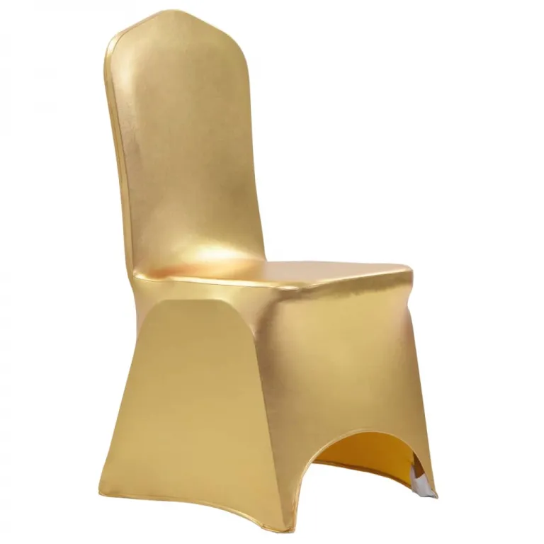6 Stk. Stretch-Stuhlhussen Golden Stuhlbezug