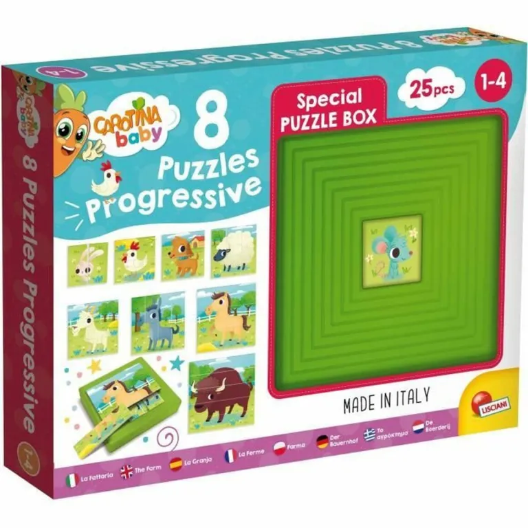 Lisciani giochi Puzzle Lisciani Giochi Carotina Baby 8 Puzzles Progressive The Farm FR