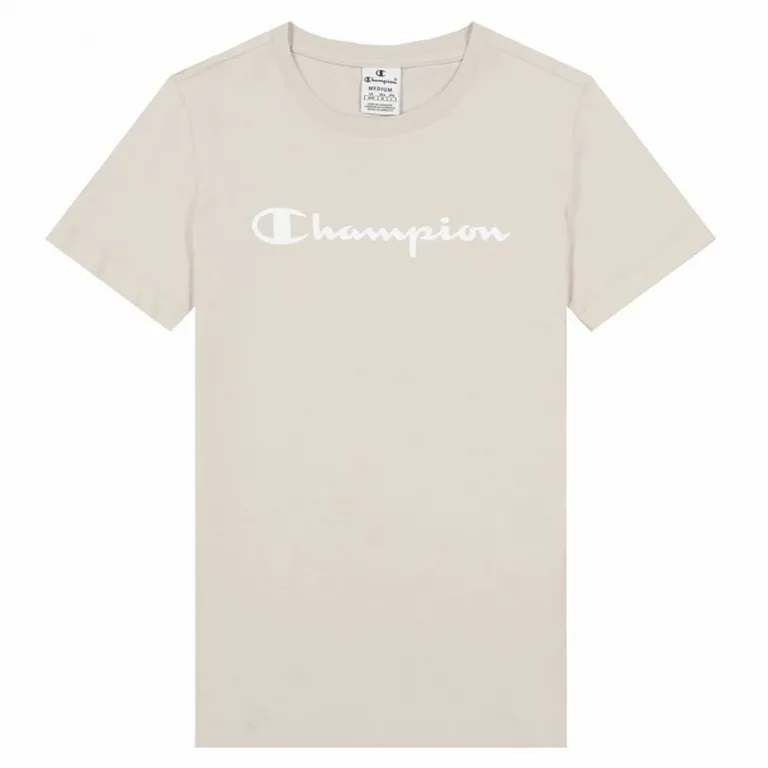 Champion Damen Kurzarm-T-Shirt Big Script Logo Wei
