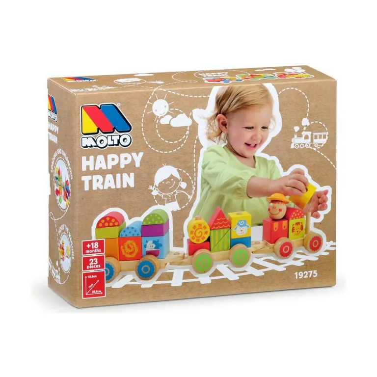 Molto Baby-Spielzeug Molt Happy Train 23 Stcke Holz