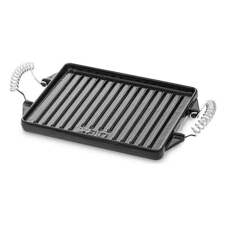 Vaello Grillplatte rechteckig Schwarz Emaillierter Edelstahl 27 x 21 cm