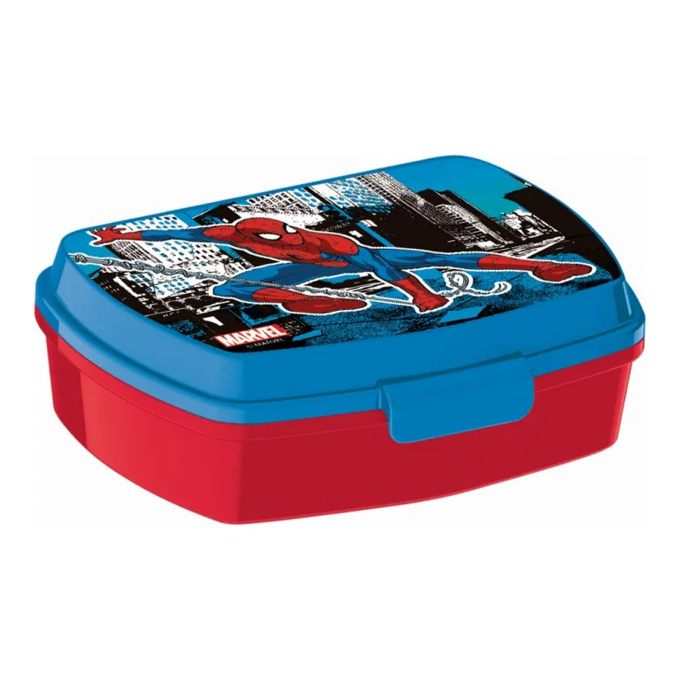 Spiderman Brotdose Lunchbox Kinder Great power Kunststoff Rot Blau 17 x 5.6 x 13