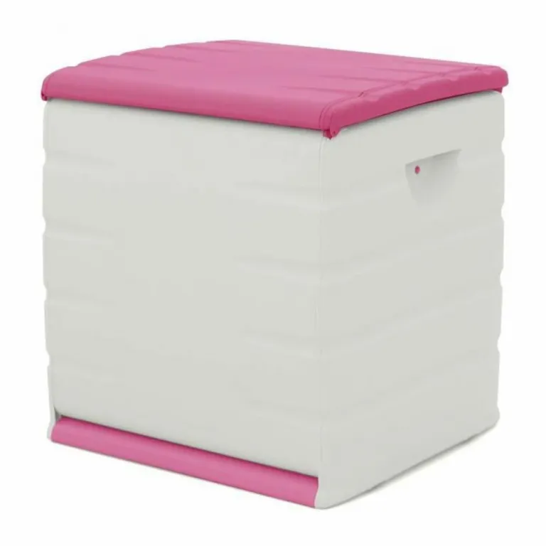 Plastiken Auflagentruhe Kissenbox Truhe 60 x 61 x 53 cm Beige Pink Kunststoff