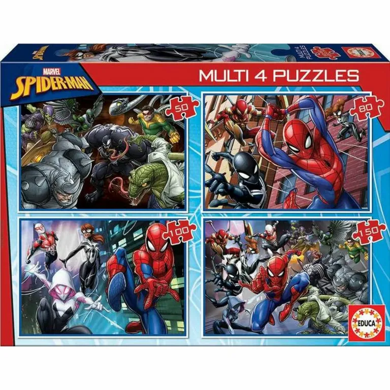 Spiderman Educa Set mit 4 Puzzeln 18102 380 Teile