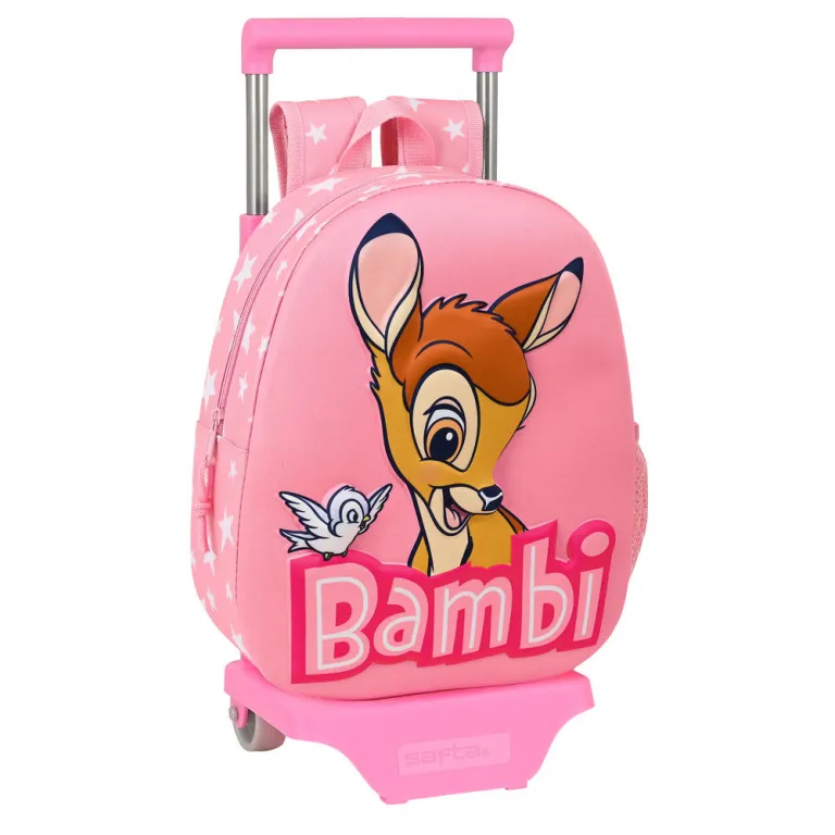 Disney Kinder-Rucksack 3D mit Rdern Bambi Rosa 28 x 10 x 67 cm