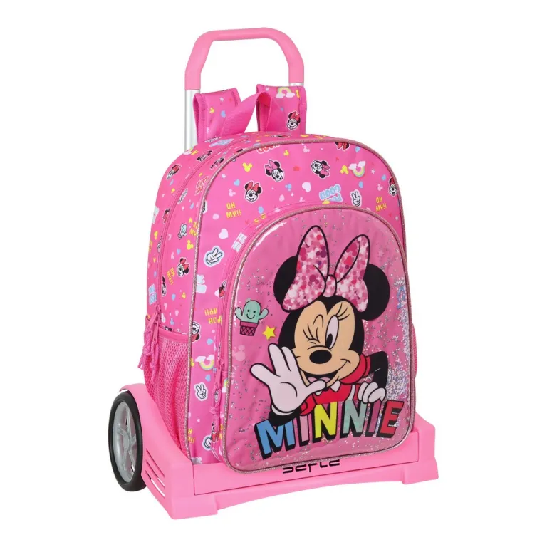 Minnie mouse Kinder-Rucksack mit Rdern Minnie Mouse Lucky Rosa 33 x 42 x 14 cm