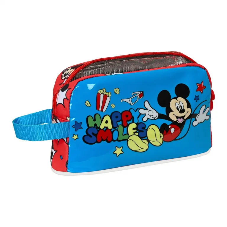 Mickey mouse Lunchbox Kindergartentasche Vesperbox Mickey Mouse Happy Smiles Rot Blau 21.5 x