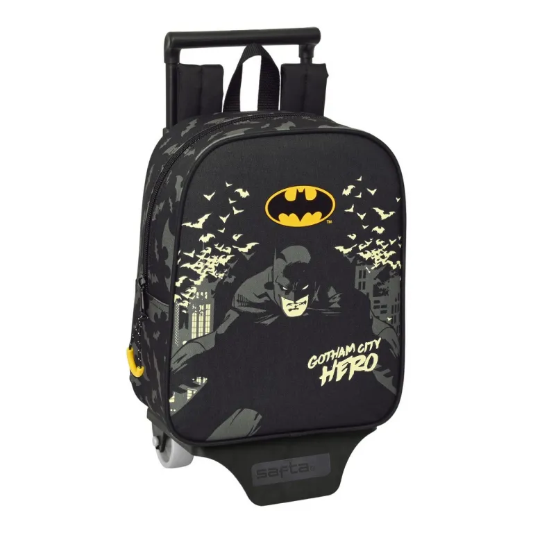 Batman Kinder-Rucksack mit Rdern Hero Schwarz 22 x 28 x 10 cm
