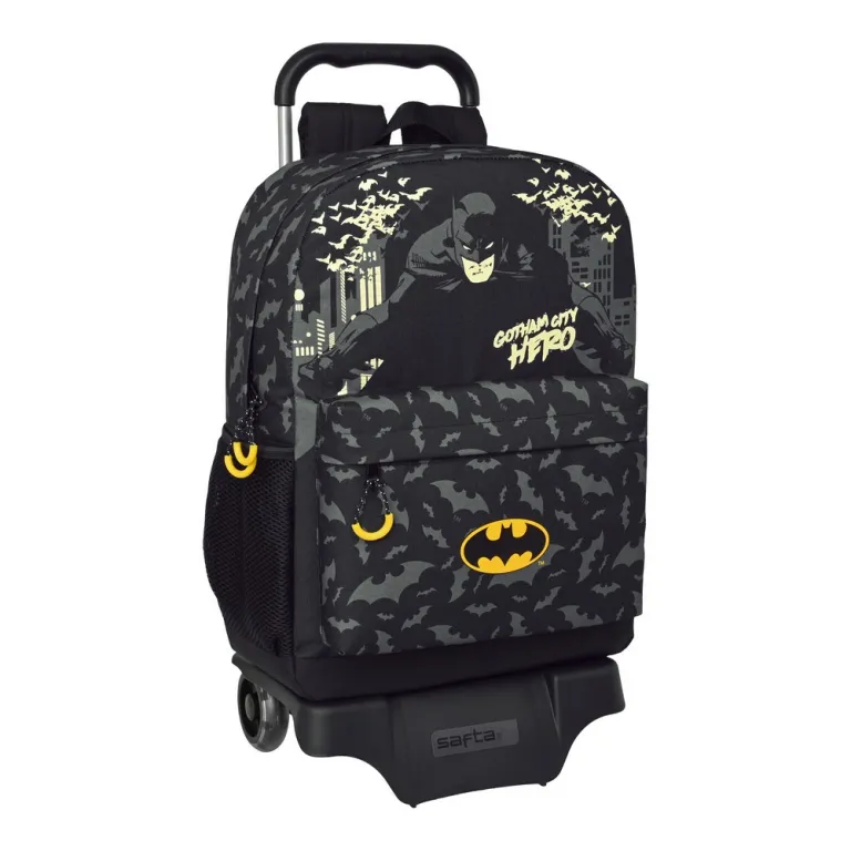 Batman Kinder-Rucksack mit Rdern Hero Schwarz 30 x 43 x 14 cm