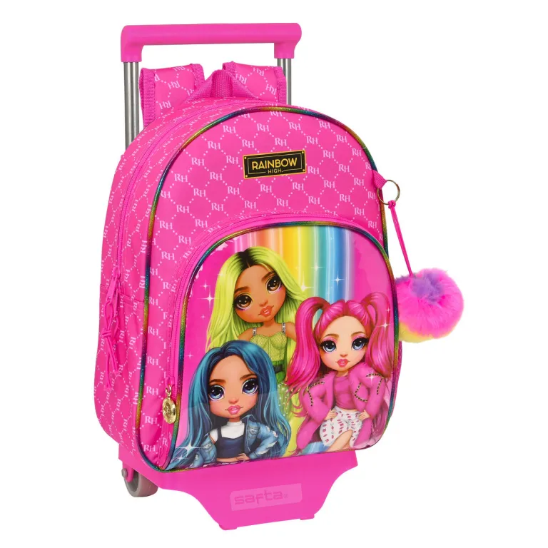 Rainbow high Kinder-Rucksack mit Rdern Rainbow High Pink 28 x 34 x 10 cm
