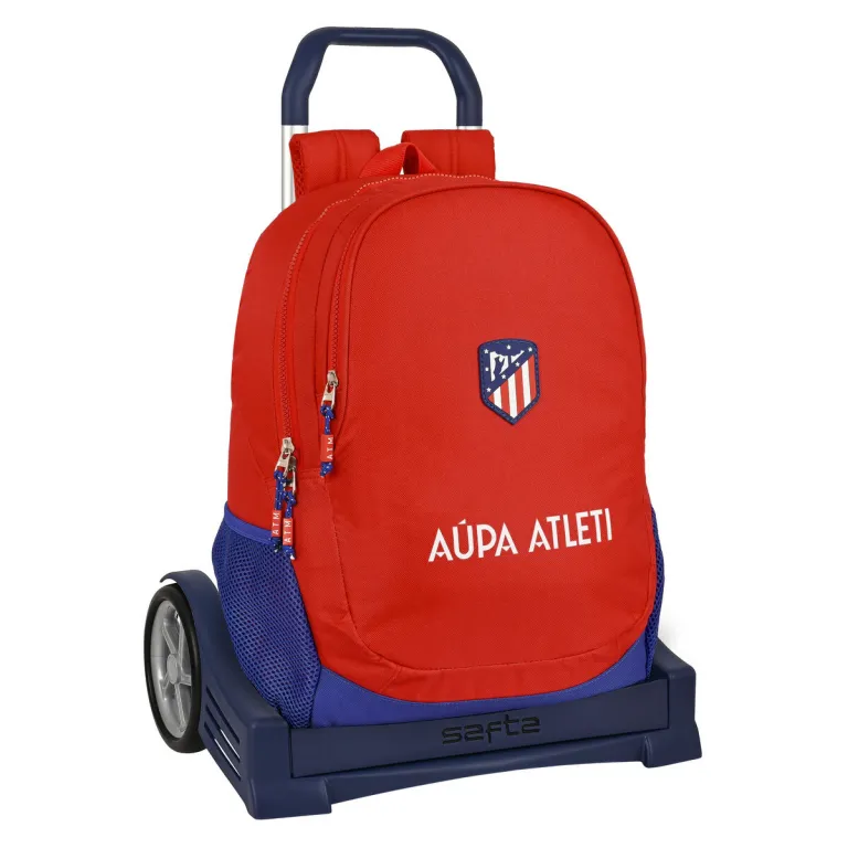 Atltico madrid Kinder-Rucksack mit Rdern Atltico Madrid Rot Marineblau 32 x 44 x 16 cm
