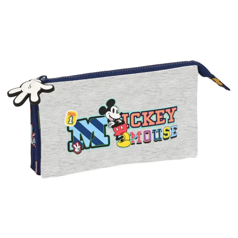 Mickey mouse clubhouse Mickey mouse Dreifaches Mehrzweck-Etui Mickey Mouse Clubhouse Only one Marineblau 22 x 12 x 3 cm