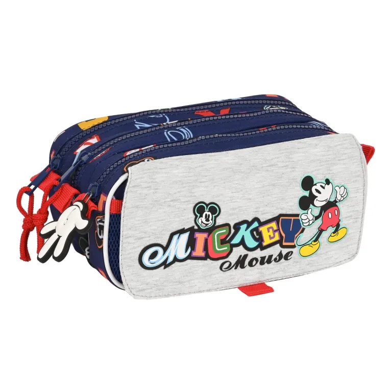 Mickey mouse clubhouse Mickey mouse Dreifaches Mehrzweck-Etui Mickey Mouse Clubhouse Only one Marineblau 21,5 x 10 x 8 cm