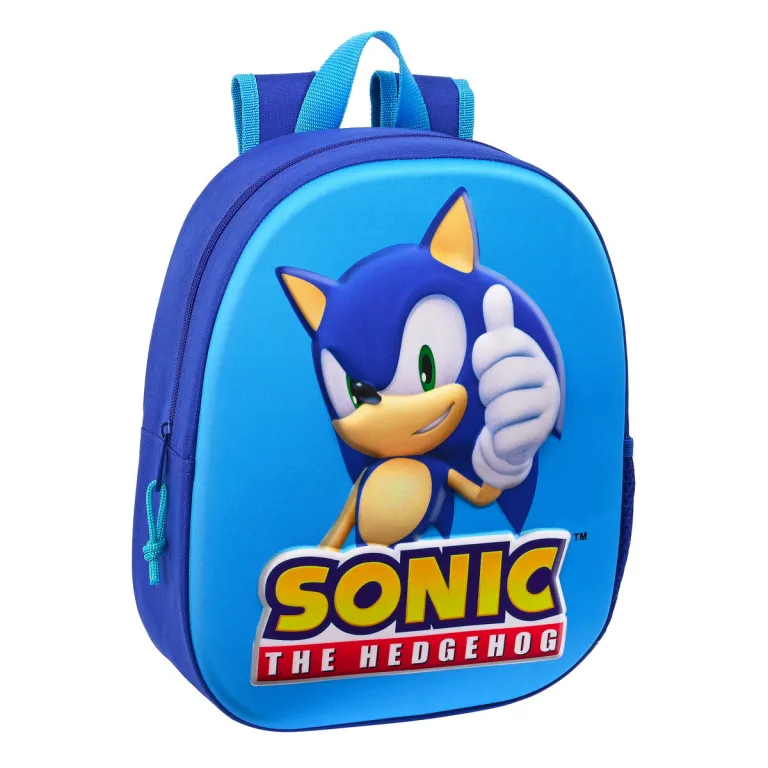 Sonic Kinder-Rucksack 3D Speed Blau 27 x 33 x 10 cm