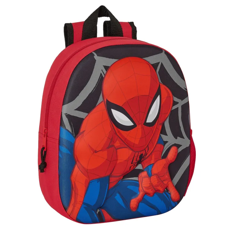 Spiderman Kinder-Rucksack 3D Schwarz Rot 27 x 33 x 10 cm